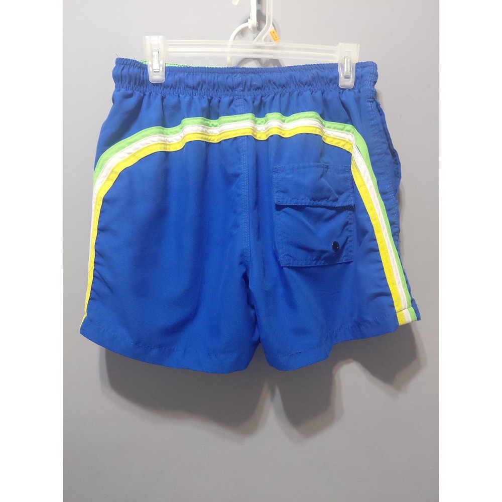 Vintage J Speed Mesh Lined Swim Trunks Mens L Blue Striped Board Shorts Surfer